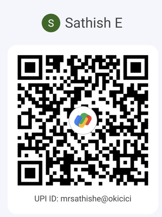 Google Pay UPI QR code for mrsathishe@okicici